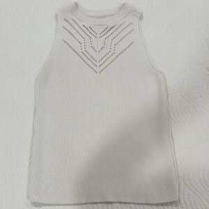 Loft White Sleeveless Knit Top